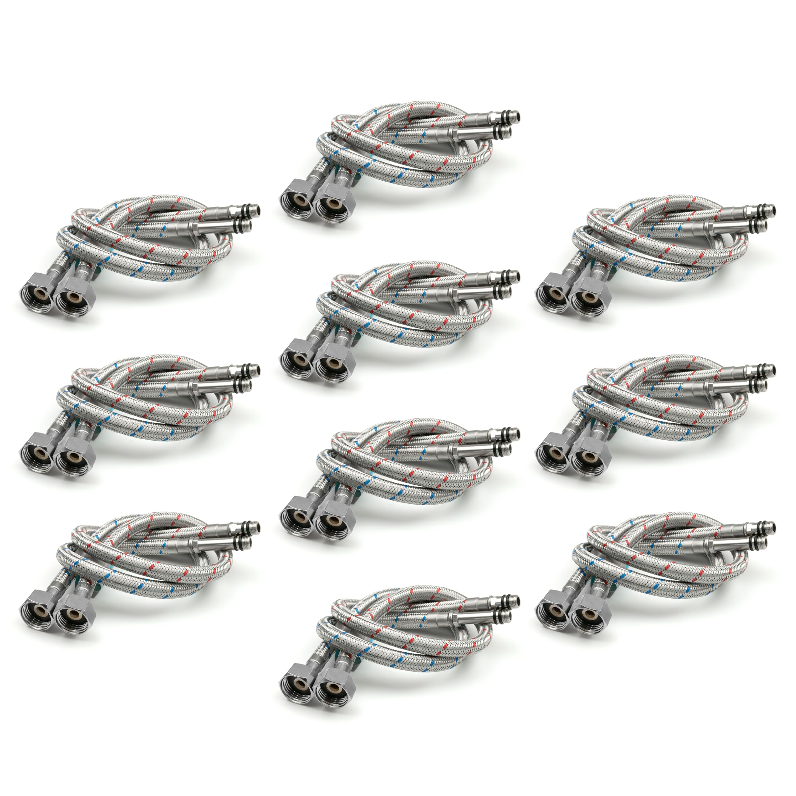 Flexible de rechange M10 x 1/2" en acier inoxydable tressé haute résistance pour chaudière