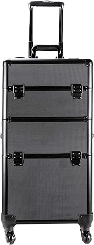 Miniatura 2 de Ver Beauty 3 en 1 profesional 4 ruedas extraíbles de aluminio rodante suministros de arte de maquillaje tatuaje artista caja de herramientas