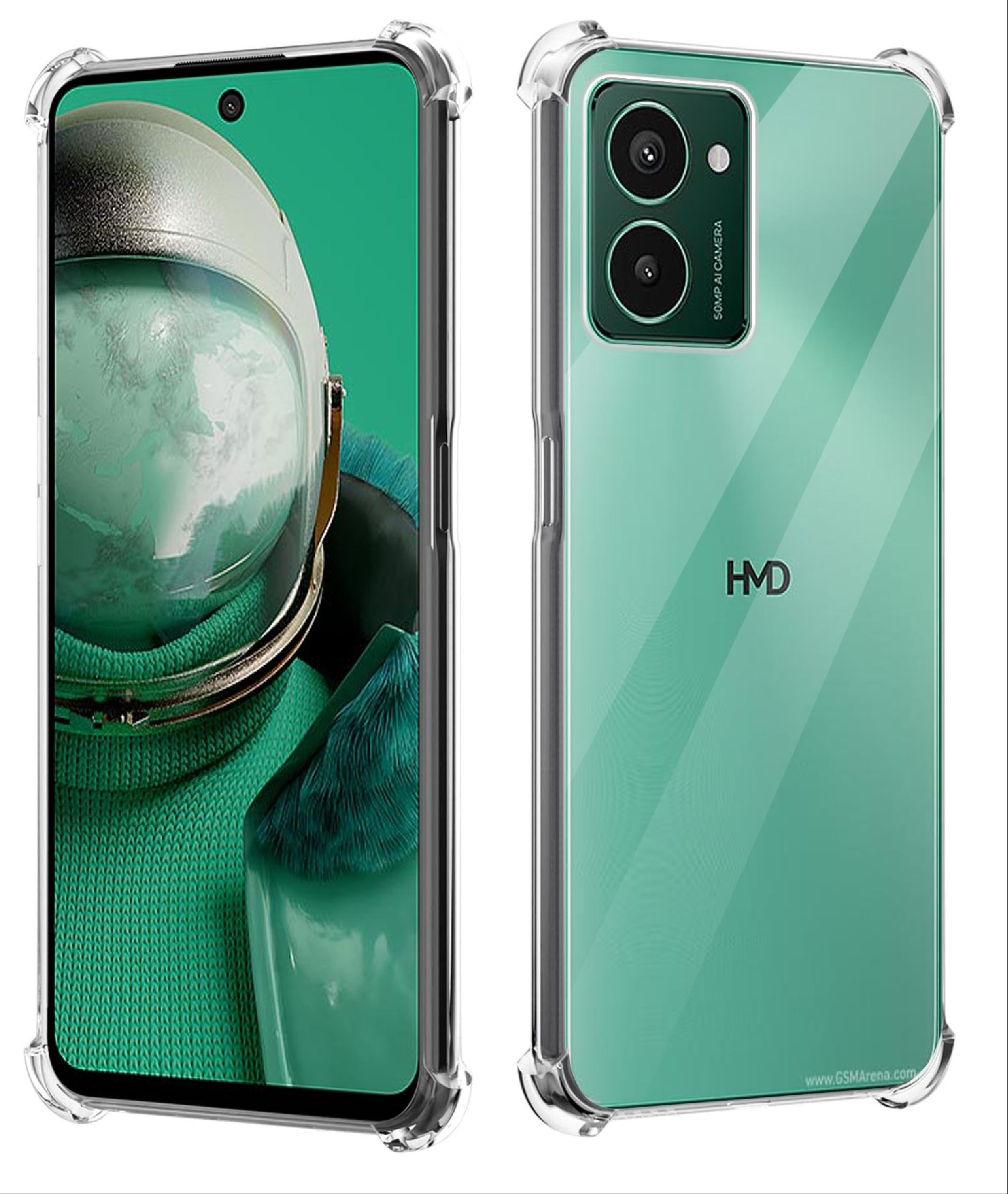 Coque HMD Pulse/Plus/Pro (6.56") - Housse TPU Transparente + Noire + 2 Protections Écran En Verre Trempé - 7