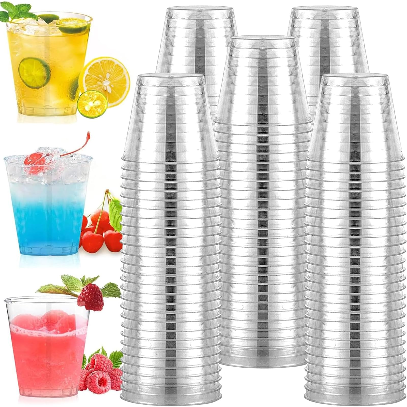 100 bicchierini da shot in plastica, 30 ml, bicchieri in plastica trasparente, impilabili, per feste, matrimoni, Natale, barbecue e gelatina