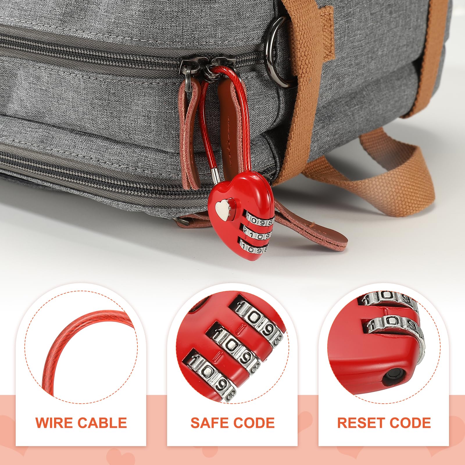 PATIKIL 3 Digit Cable Combination Lock - Image 3