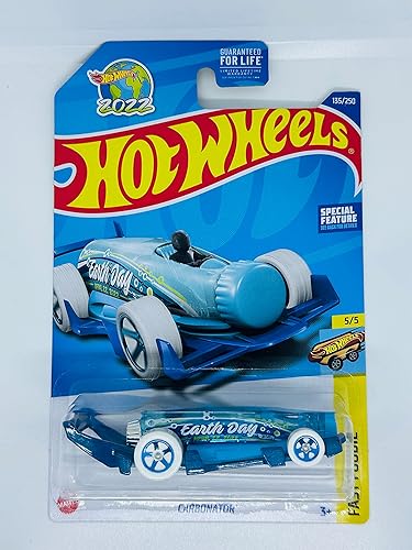 Hot Wheels - CARBONATOR - Abridor de botellas real - Fast Foodie - Azul - Día de la Tierra - Embarca burbujas envueltas en una caja