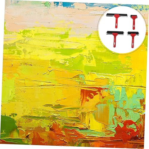 Miniatura 8 de EXCEART Rodillo de pegamento 4 unids Rodillo de taladro de rodillo de tinta de silicona Rodillos Brayer Estampación Brayer Rodillo de estampado