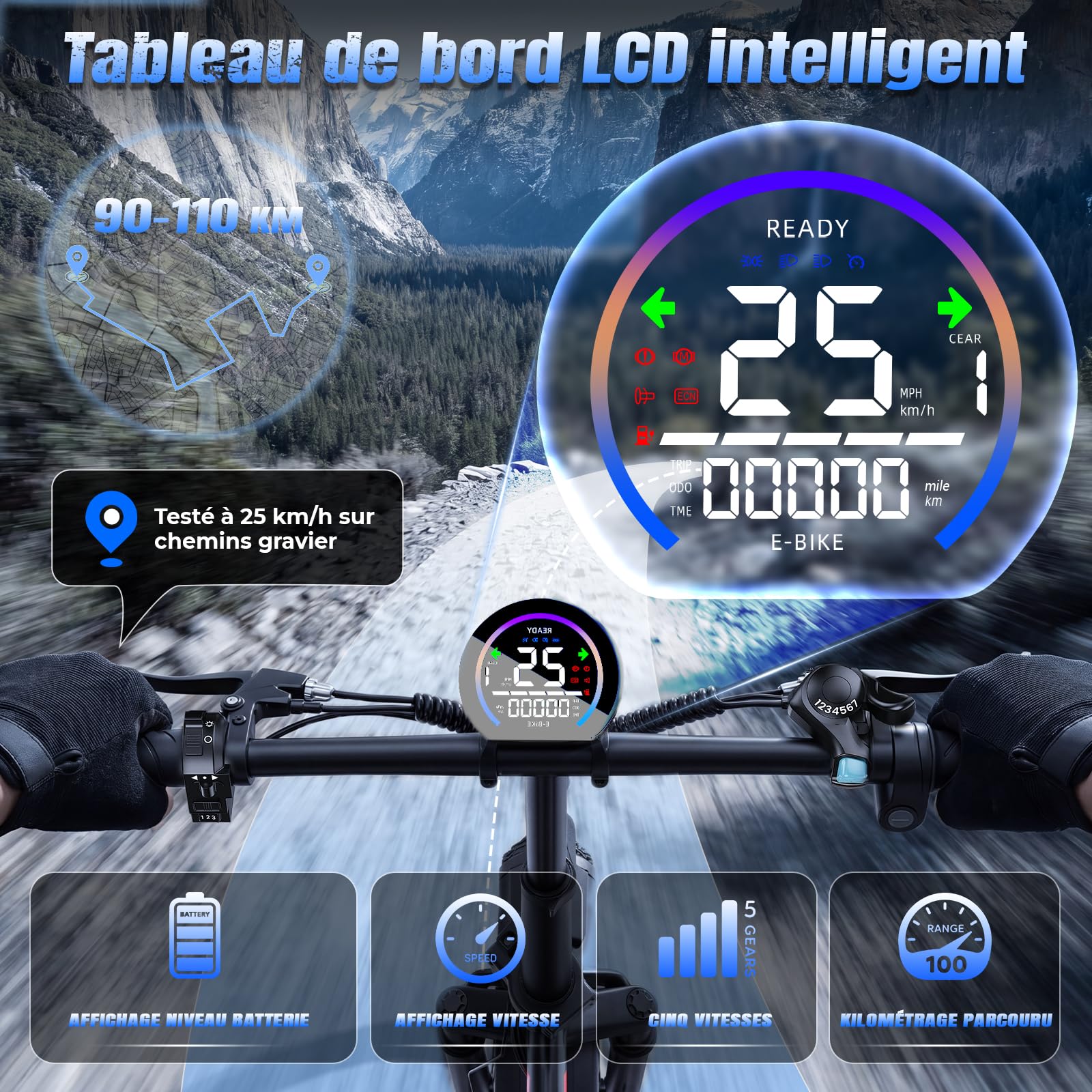 DEEPOWER G23 Vélo Électrique Pliable, VAE à Pneus Larges 20" × 4.0, Batterie Amovible 48V 35Ah/25Ah/17Ah, Autonomie 50–150 km, 7 Vitesses, Suspension Intégrale, VTT Électrique