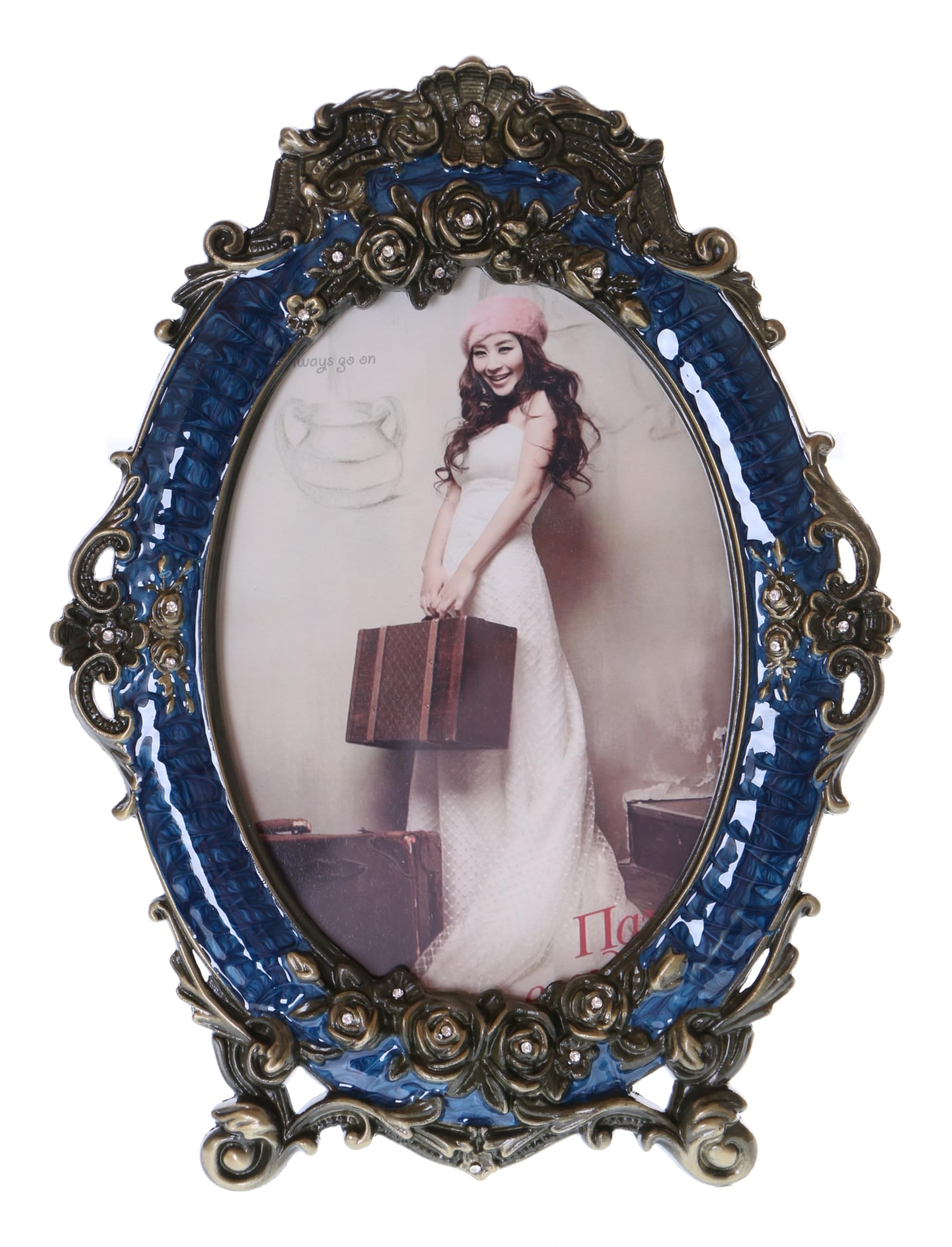 Cadre photo 13x18 bleu baroque pour sublimer votre salon