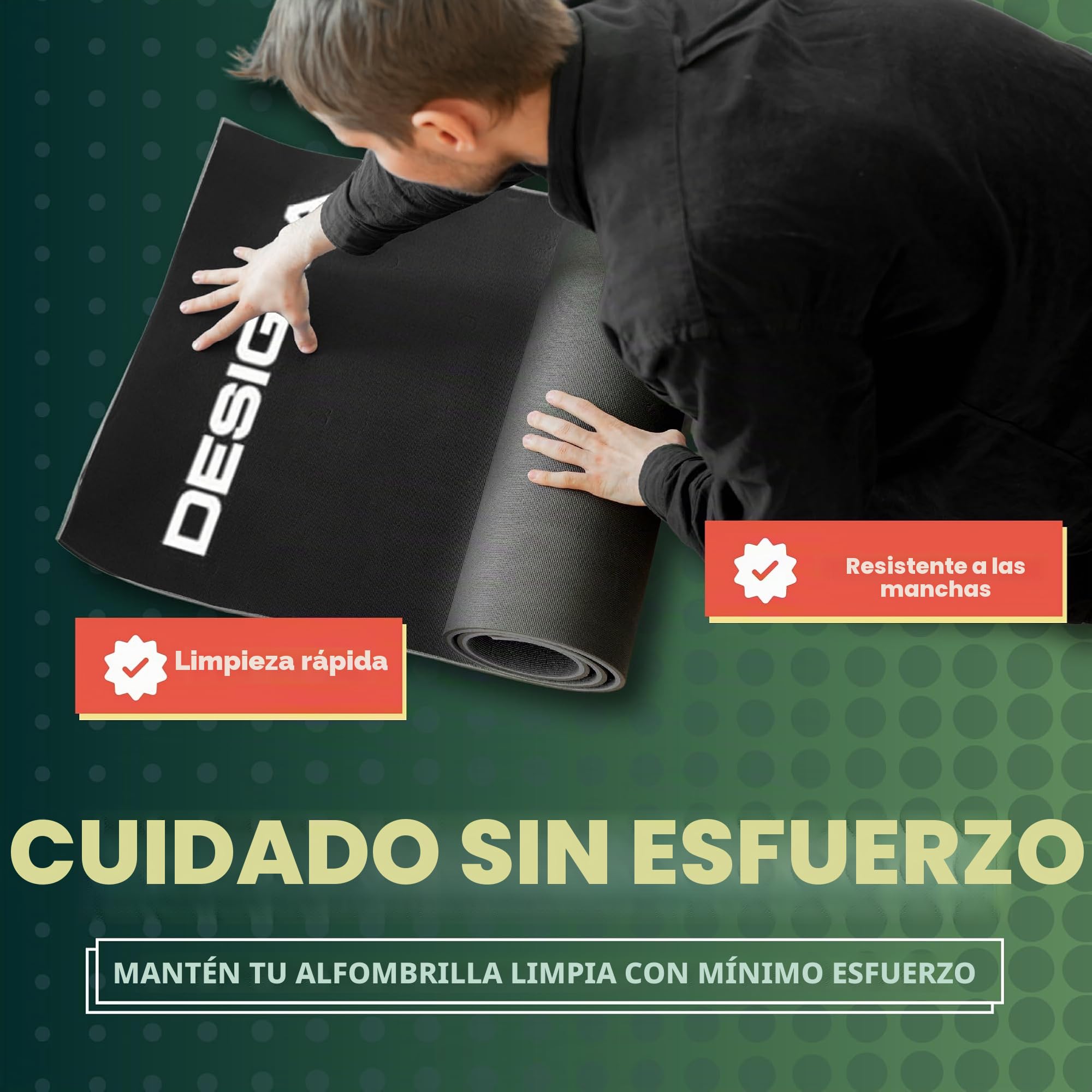 Designa Darts MAT43 | Alfombra Antideslizante para Dardos, Doble Parte Superior, 290 cm x 60 cm