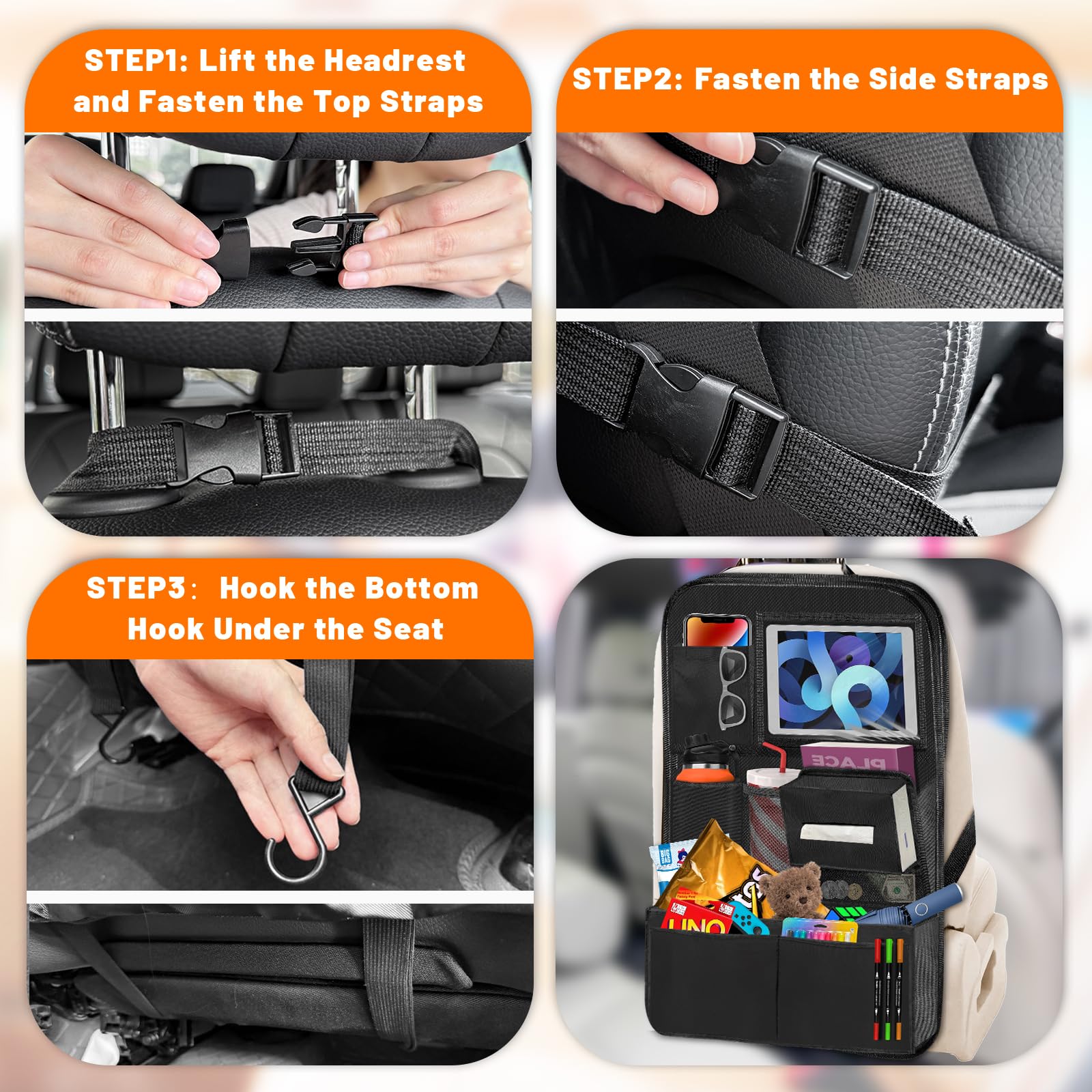 Car Backseat Organizer Touch Screen Tablet Holder ... – Vicedeal