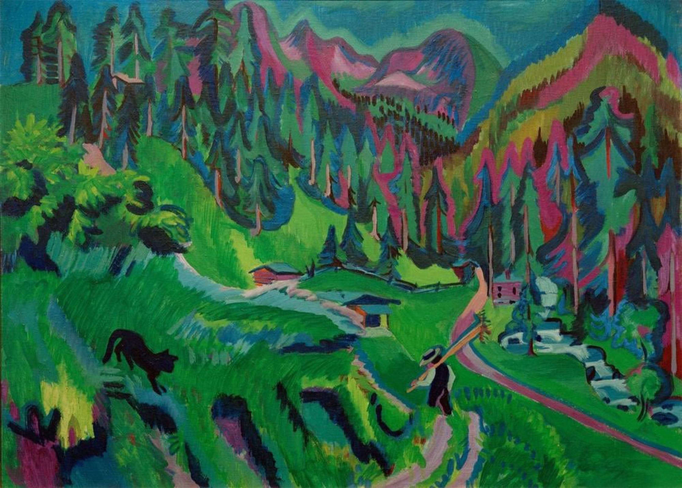 POSTERIIk Famous Modern Artwork Art Mural Green House by Ernst Ludwig Kirchner Oil Paintings Pictures for Home Decor 60x90cm