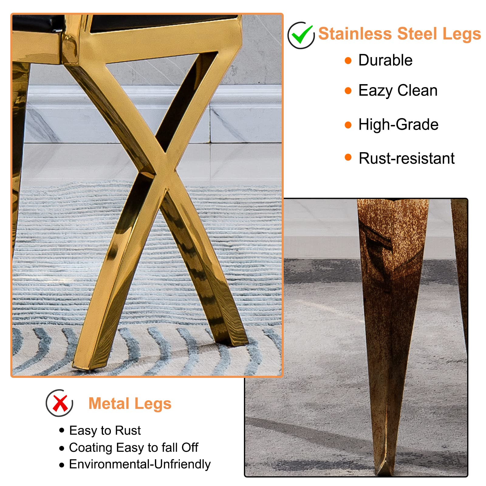 Amazon.com - HomVent Gold Dining Chairs Set of 2 Leatherette 