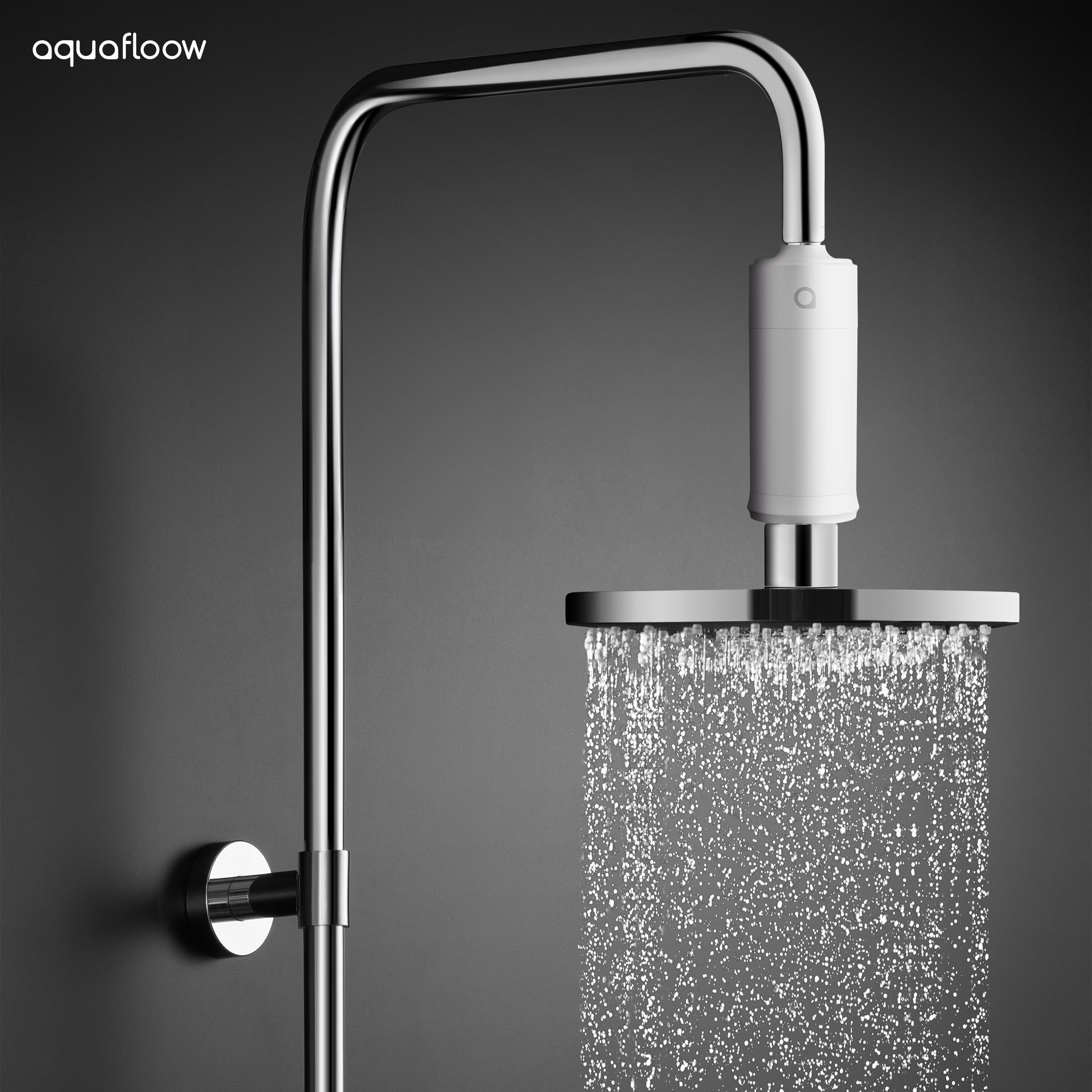 Aquafloow Filtro per Doccia contro Calcare, Cloro e Sporco, Filtrazione a 20 Stadi – Riduce la Perdita dei Capelli e le Irritazioni della Pelle – Adatto a tutti i Tubi Standard