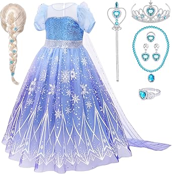 Latocos Princess Dress Costume for Girls Kids Toddlers Princess Dress Up Cloths for Little Girls Halloween Birthday Gifts