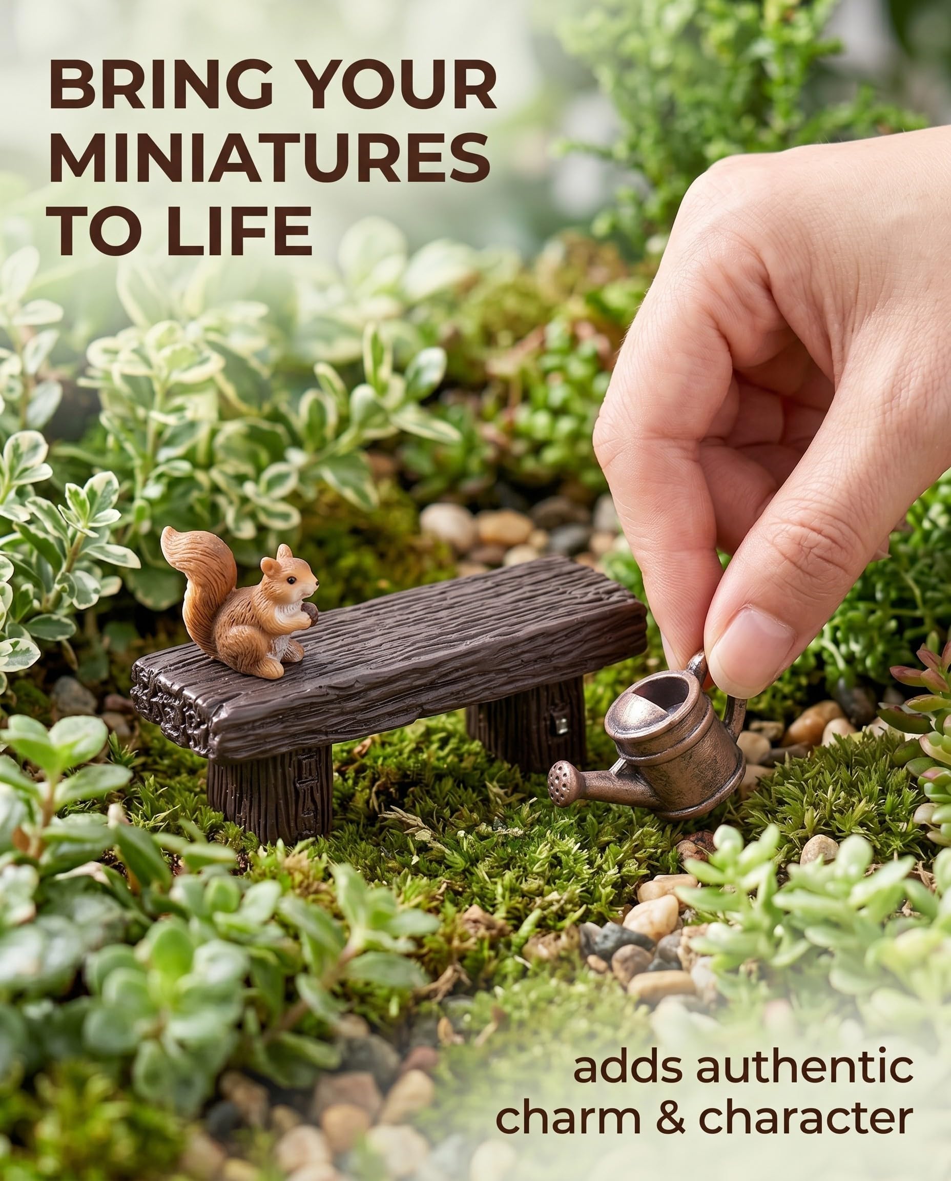 6 pezzi Panchina in Miniatura per Giardino Fatato, Accessori in Resina Nero per Paesaggi in Miniatura, Decorazioni per Bonsai e DIY, Set di Panchine per Miniature e Arredo Giardino