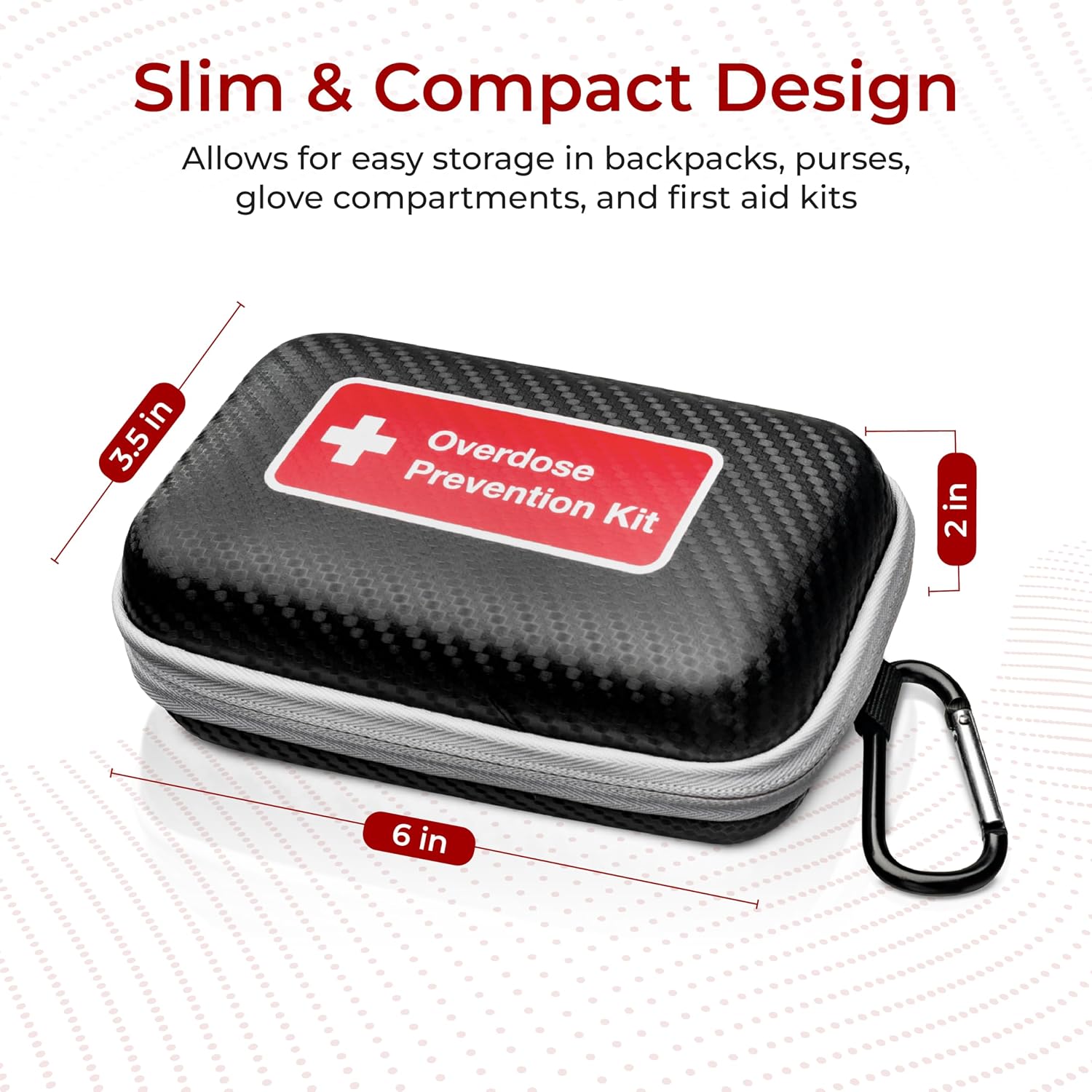 Empty Naloxone Case for Opioid Overdose Prevention Kits | Compact Design to Store Naloxone Nasal Spray and Accessories | Naloxone Not Included (Single, Black)