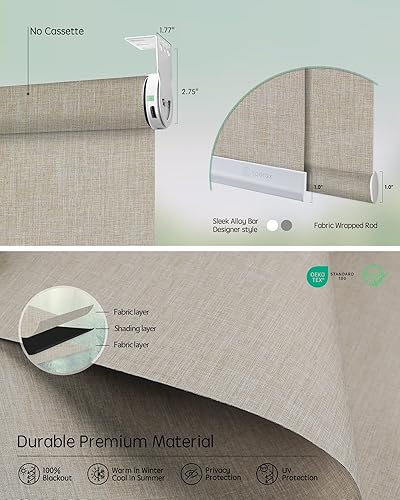 Miniatura 82 de Yoolax Persianas motorizadas con control remoto, persianas inteligentes opacas de tela motorizada funcionan con Alexa, persianas automáticas