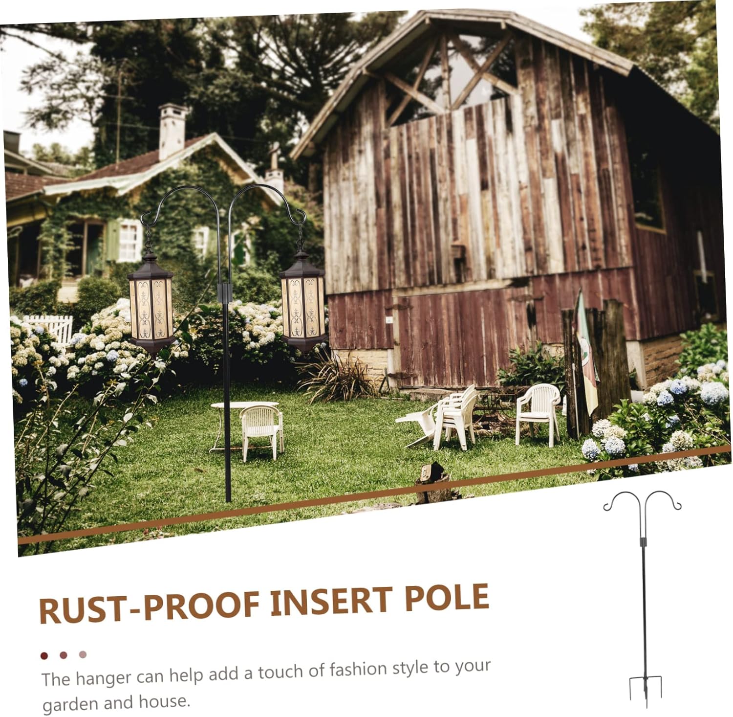 TOYANDONA Shepherds Hook Outdoor Iron Hanging Hook for Garden Multi-Purpose Plant Hanger for Bird Feeders Solar Lanterns and Floral Displays