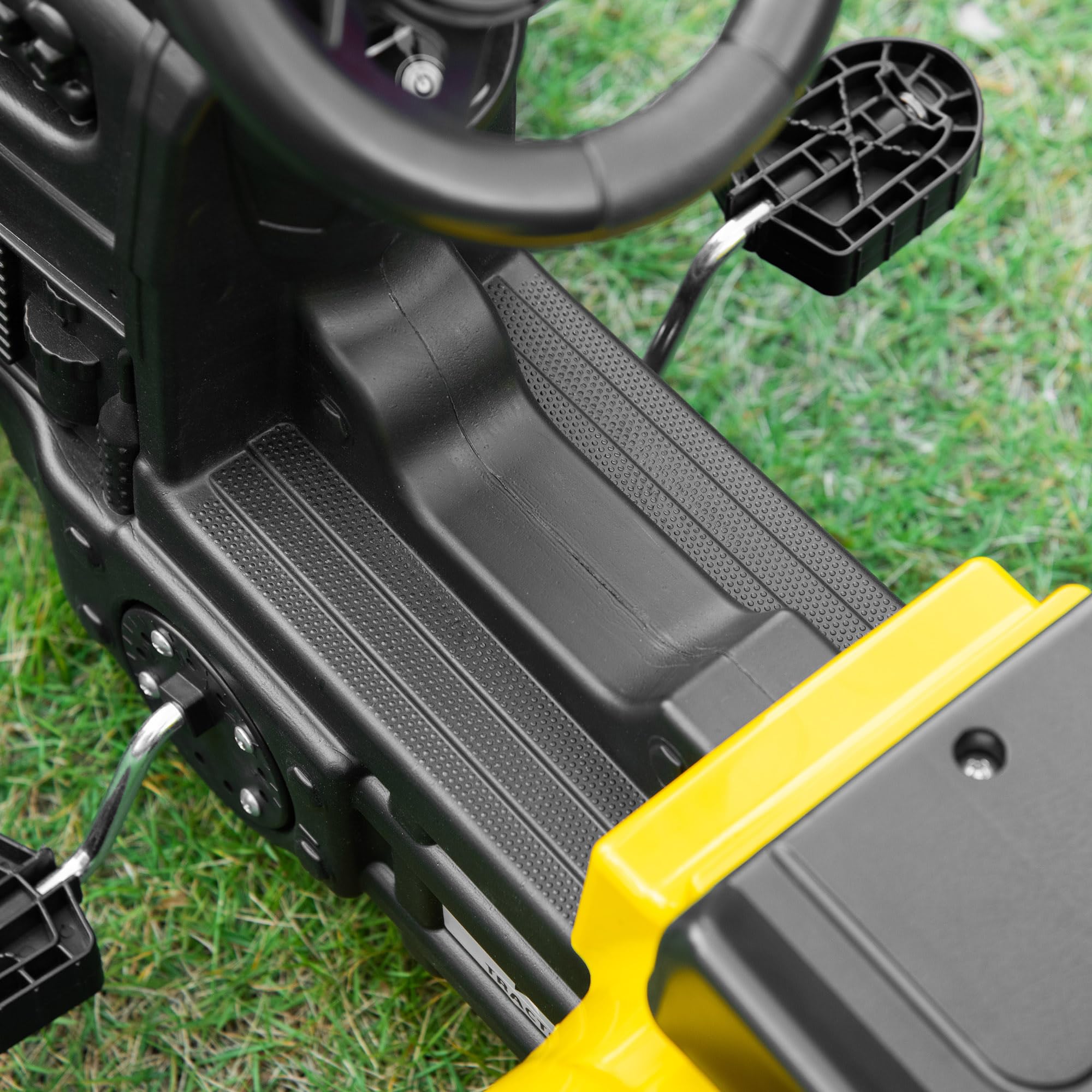 HOMCOM Tractor a Pedales para Niños de +3 Años Excavadora para Niños con Claxon y Pala Delantera Tractor Infantil para Exterior Carga 35kg 107x42x71 cm Amarillo