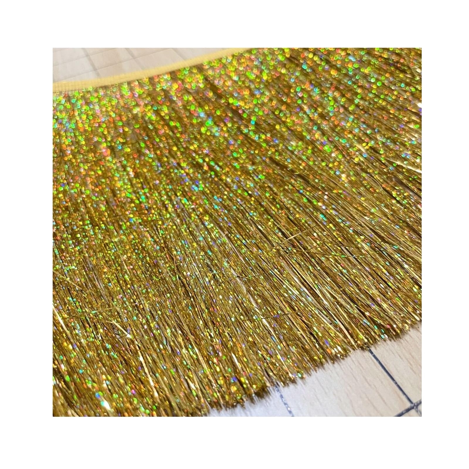 Tassel Fringe Trim 1Yard/Lot 20CM Laser Gold&Silver Glitter Fringes Lace Trim Tassel For Latin Dance Costume Fringe Apparel Accessoires(Color 4)