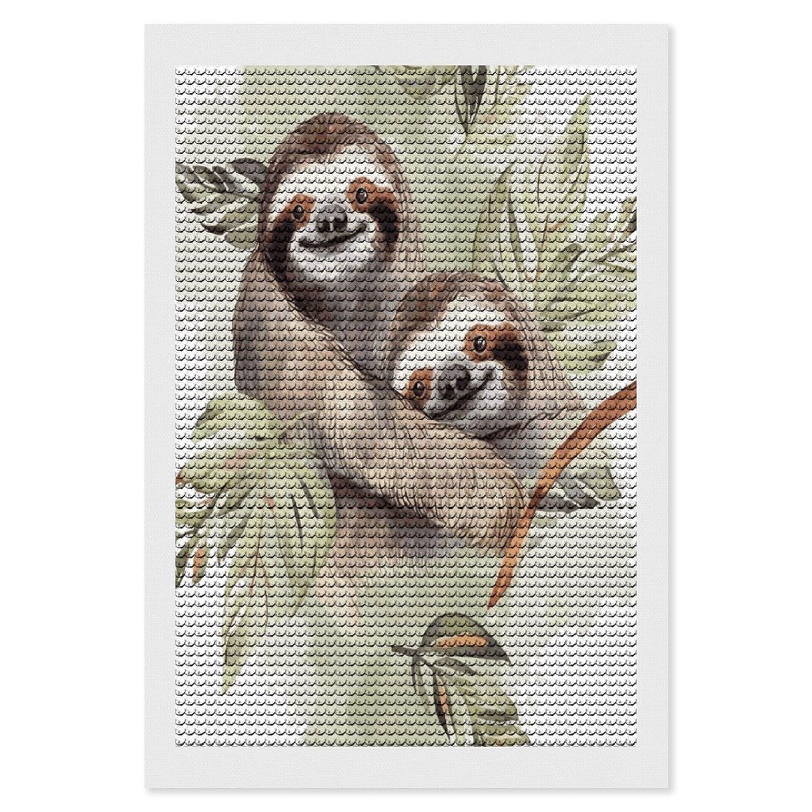 LDGSUPH Watercolor Sloth Diamond Painting Kits for Adults Paint with Diamond Pictures Art DIY Full Drill Diamond Dots Painting Personalized Diamond Photo for Home Wall Decor Gift 8"x12"