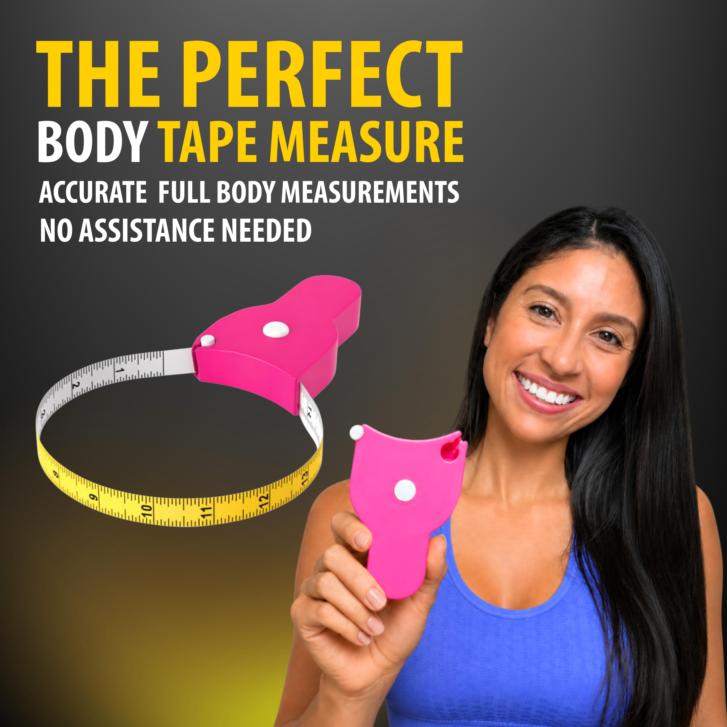 Perfect Body Tape Measure - 80 Inch Automatic Telescopic Tape Measure - Retractable Measuring Tape for Body: Waist, Hip, Bust, Arms, and More (Pink - 80 inch) — Amazon image 2