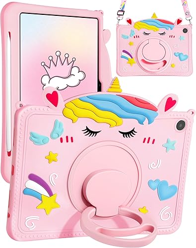 Miniatura 7 de Funda para iPad de 10. generación para niñas, fundas de 10.9 pulgadas con soporte para lápices, asa y soporte para hombro, linda funda de tableta