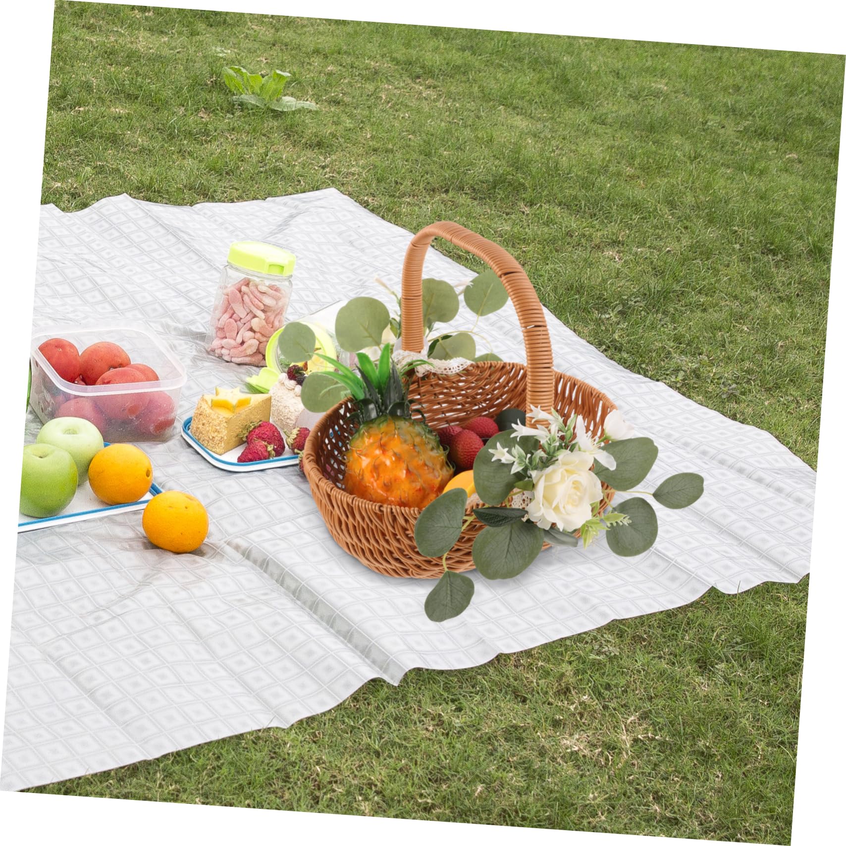 PRETYZOOM Cesta De Imitación para Almacenamiento De para Picnic y Decoración De Bodas Diseño Rústico y Práctico