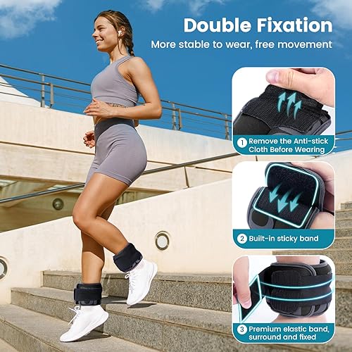 Miniatura 5 de Sportneer Ankle Weights for Men Women Kids Strength Training Leg Weights Set Comfortable and Soft Perfect for Dancing Running Walking Fitness Workout