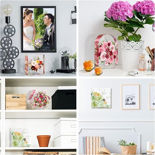 Miniatura 7 de 3 moldes de silicona grandes para actividad de resina, moldes cuadrados profundos brillantes con 3 patrones redondos de resina epoxi para