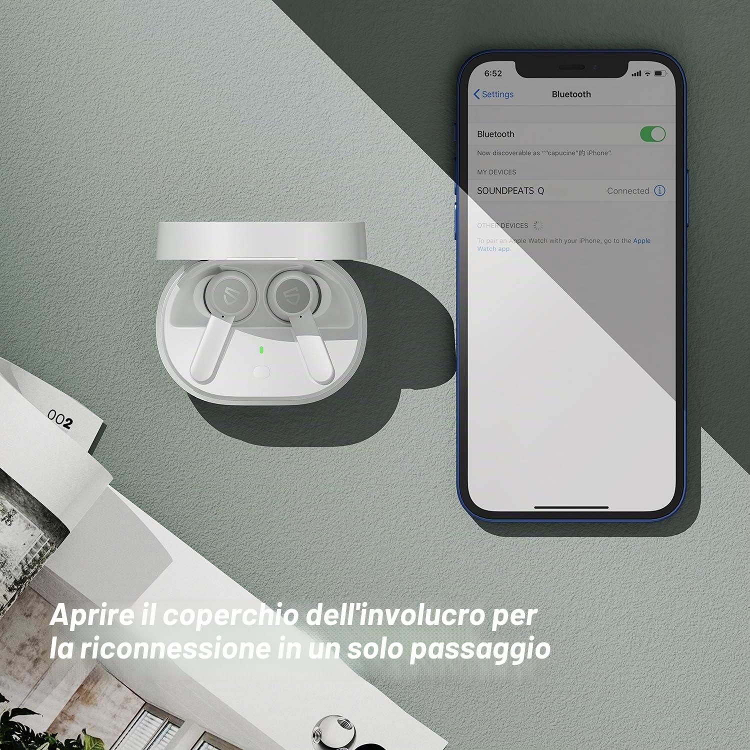 SoundPEATS Auricolari Air3 Bluetooth V5.2 - Auricolari wireless con chip Qualcomm avanzato, aptX-Adaptive, cancellazione del rumore 4-Mic e cVc 8.0, tecnologia di mirroring TrueWireless, rilevamento