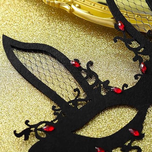 Miniatura 5 de CanB Máscara de Halloween para mascarada, disfraz de cosplay, máscara de araña Mardi Gras, máscara facial negra para mujeres y niñas