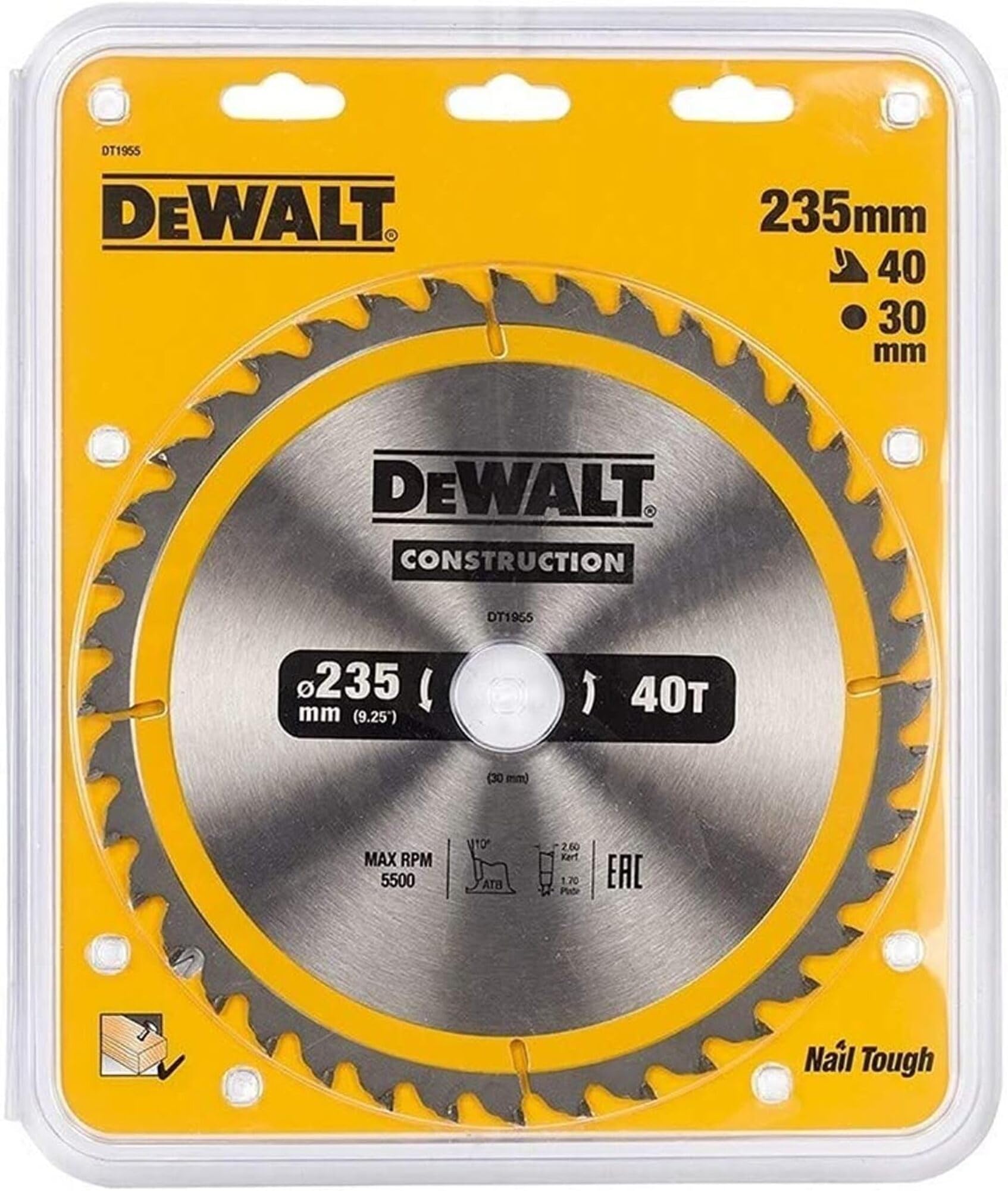Lame de scie DeWalt DT1157QZ pour réussir la rénovation de votre terrasse en bois de 235 mm