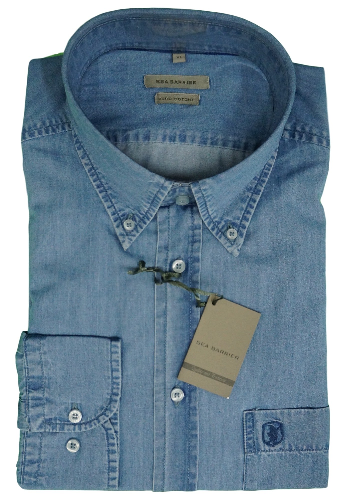 Sea BarrierMen’s Denim Lightweight Long Sleeve Shirt, Item Jangol