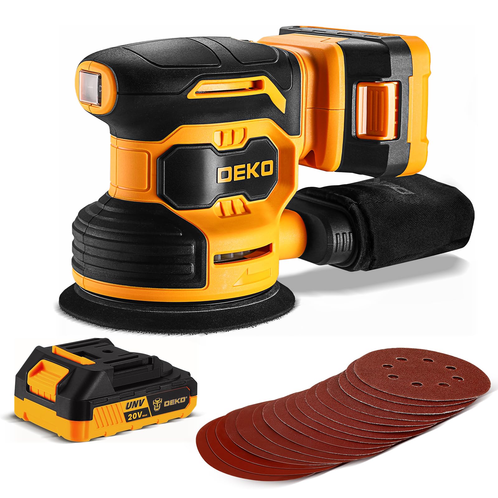 Orbital Sander Cordless: 20V Power Sander Tool Electric Hand Sanders Tools for Wood, with…