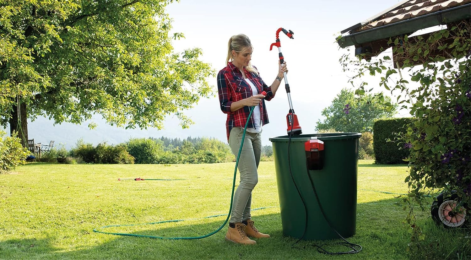 Einhell Bomba de agua clara con batería GE-PP RB Li-Solo Power X-Change (18 V, caudal máx. 3000 l/h, 2 bar, tubo de conexión telescópico sin escalonamiento, sin batería ni cargador)
