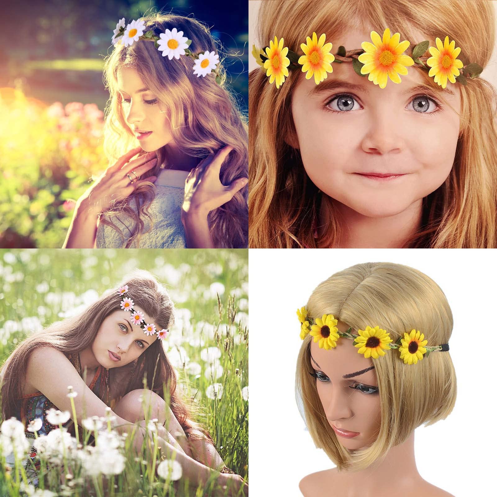 NWOT white daisy flower headband ✌? Amazon.com: Little Daisy Flower Headband, Flower Halo,Hippie  main image 2