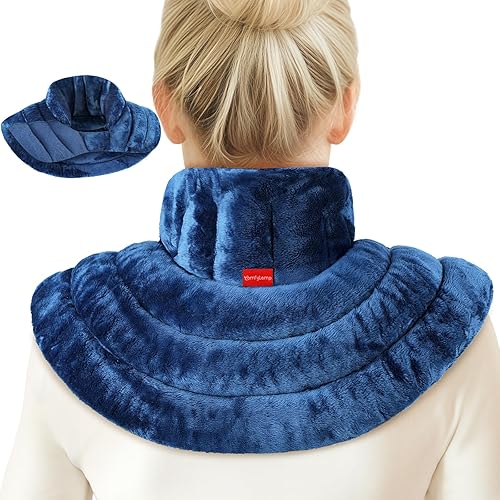 Comfytemp Almohadilla térmica para microondas para cuello y hombros, calentador de cuello para aliviar el dolor, cervical, 2.82 libras, ajustable,