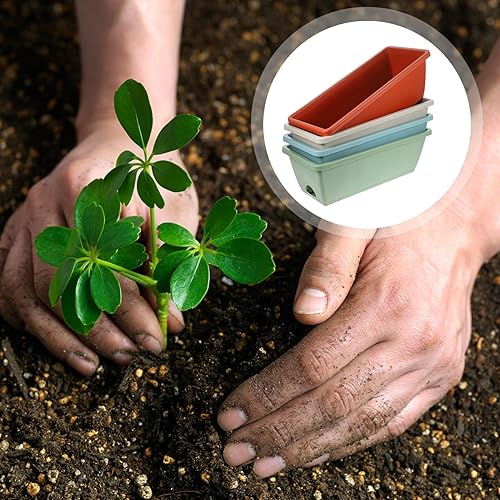 Miniatura 5 de SEWACC 4 juegos de cajas de marco de ventana para el hogar, macetas para plantas al aire libre, macetas rectangulares para plantas al aire libre,