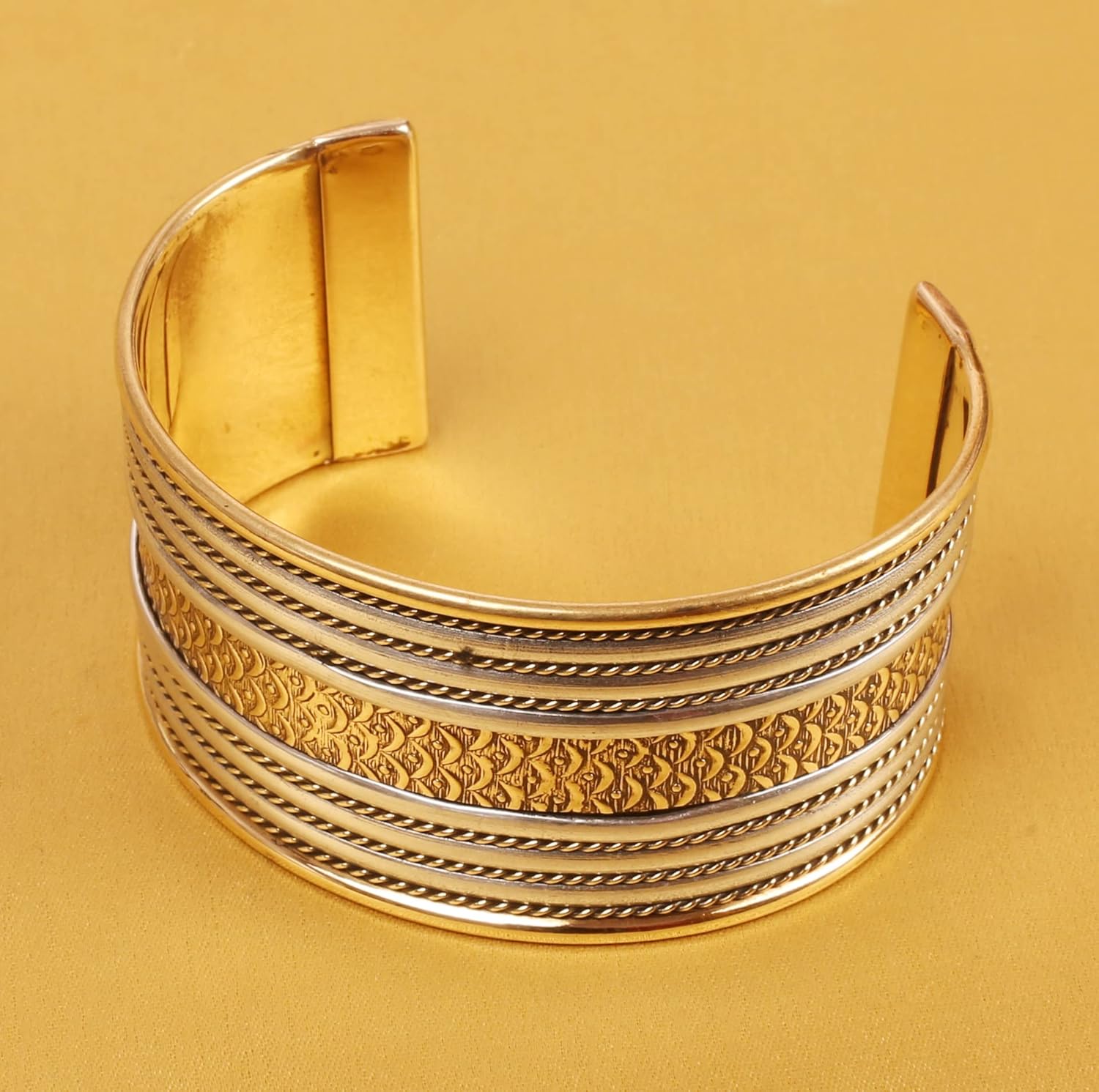 Touchstone Indian Bollywood Handcrafted Slip In Easy To Wear Stylish Wrist Enhancer Designer Broad Jewelry Cuff Bracelet For Women and Men. - Image 8