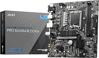 MSI PRO B660M-B DDR4 Motherboard (mATX, 12th Gen Intel Core, LGA 1700 Socket, DDR4, PCIe 4, 2.5G LAN, M.2 Slots)