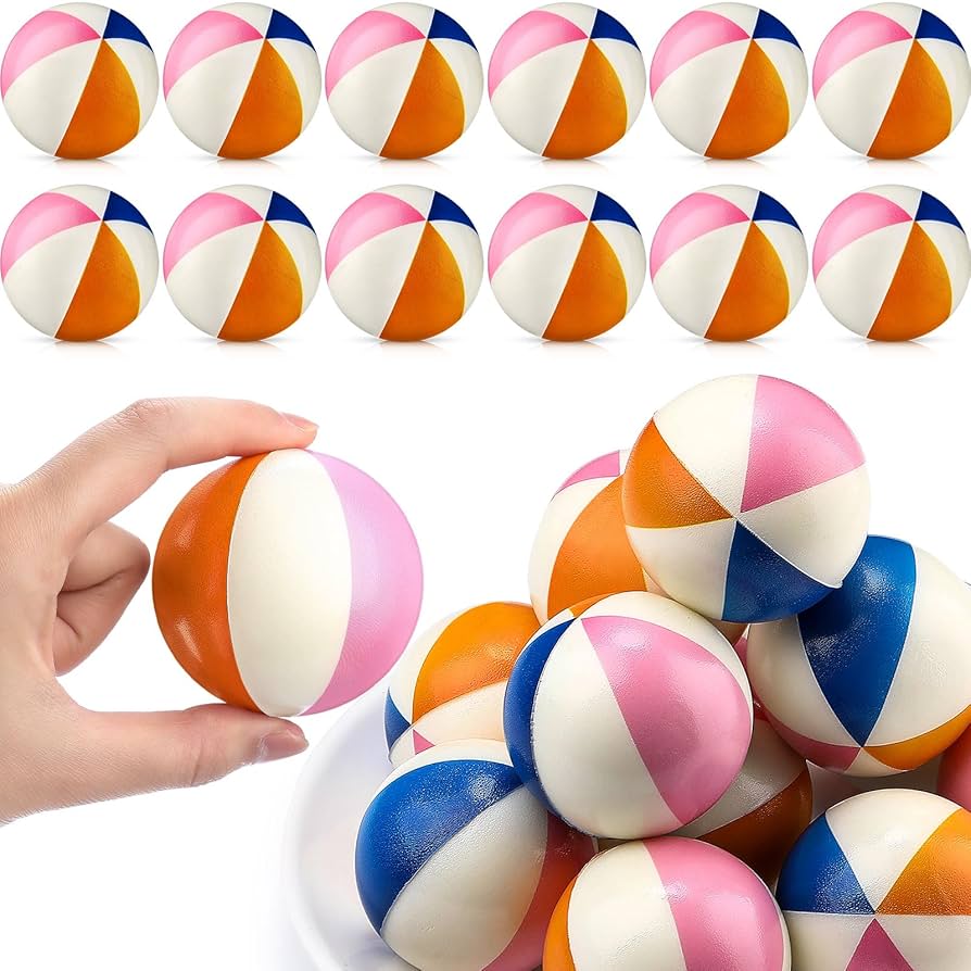 Pool Party Favors CLESDF Mini Beach Stress Balls, 9Pcs Rainbow