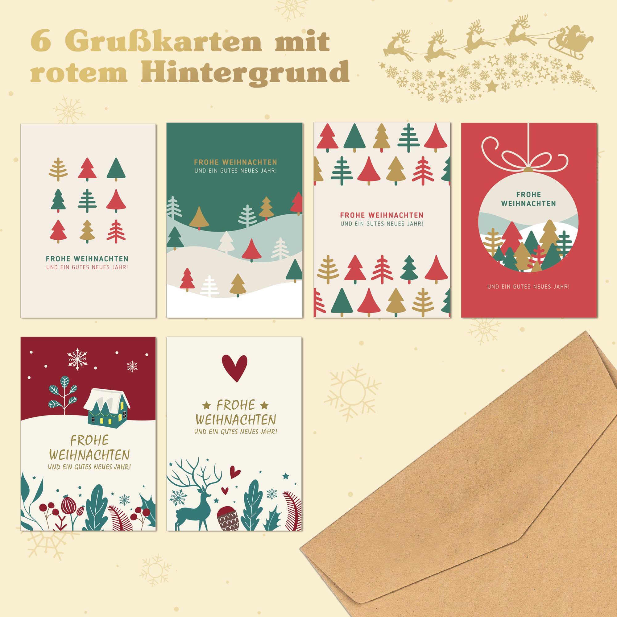 Produktbild von Babyparty Karten Zum Ausfüllen Sugeru Weihnachtskarten Mit Umschlag Set 12 Stück - A6 Weihnachtskarten Weihnachtskarten Für Gutscheine