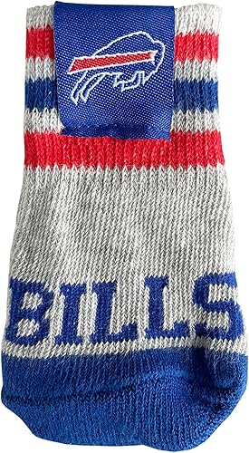 Miniatura 6 de NFL Buffalo Bills - Calcetines antideslizantes para perro con parte superior elástica acanalada, talla medianagrande. Calcetines para interiores y