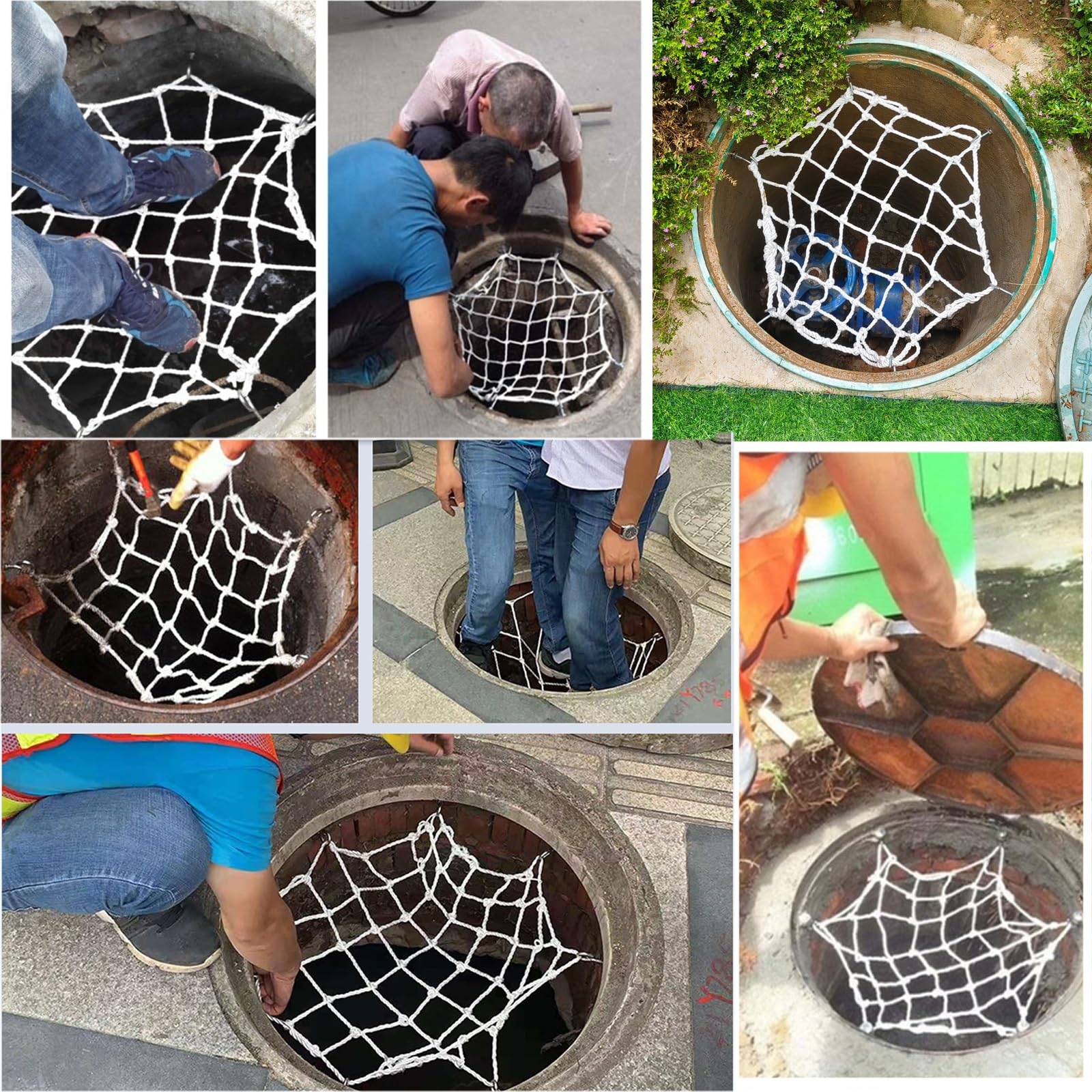 Abriebfestes Nylon-Brunnenschutznetz mit Clips – Wetterfestes Isoliernetz für Pflaster, Straßen, Keller und Rasenflächen