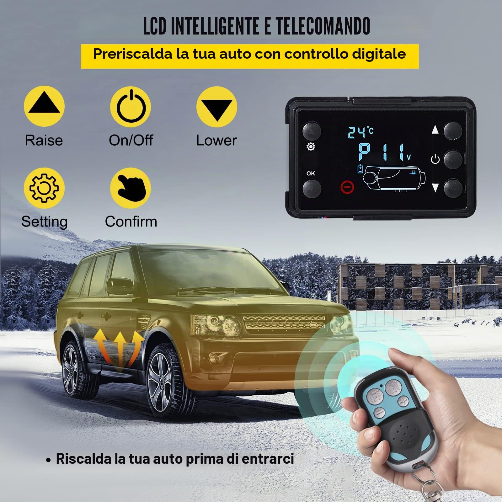 VEVOR Riscaldatore per ambienti diesel, 5 KW, 12 V, riscaldamento diesel, riscaldamento ad aria diesel, riscaldamento ad aria diesel, riscaldamento da pavimento per auto, camper, barche, camion