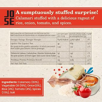 Jose Gourmet - Stuffed Spiced Calamari in Ragout Sauce 120 gm