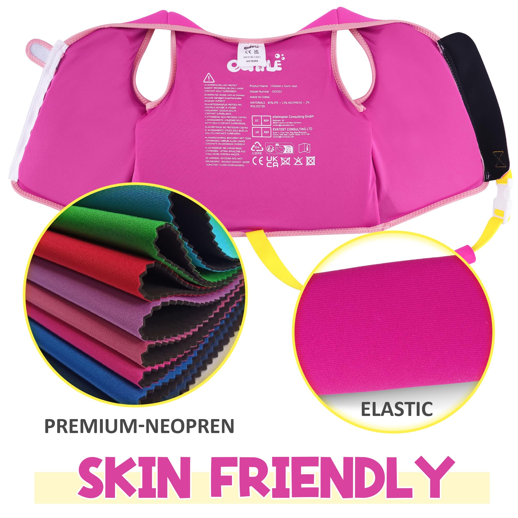 OSHYLE Giubbotto da Nuoto in Neoprene per Bambini - Aiuto Ideale per Il galleggiamento per Bambini
