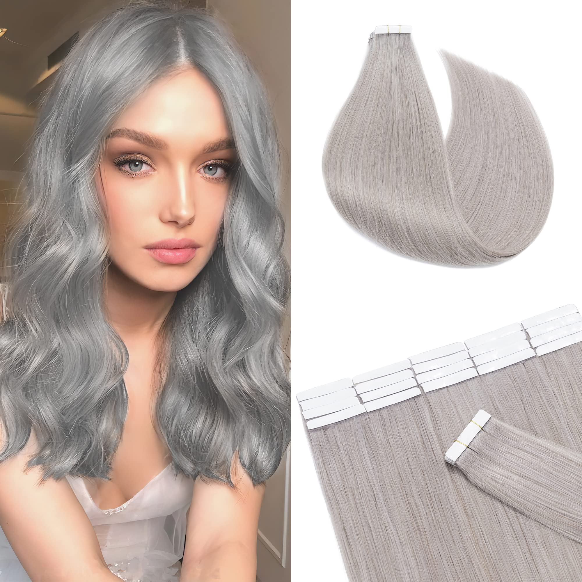 12"(30cm) SEGO 10PCS Extensiones Adhesivas Naturales Pelo Humano sin Clip [#4/27 Castaño Chocolate/Rubio Oscuro] Cabello 100% Remy Liso Balayage Tape in Human Hair (20g) — view 21