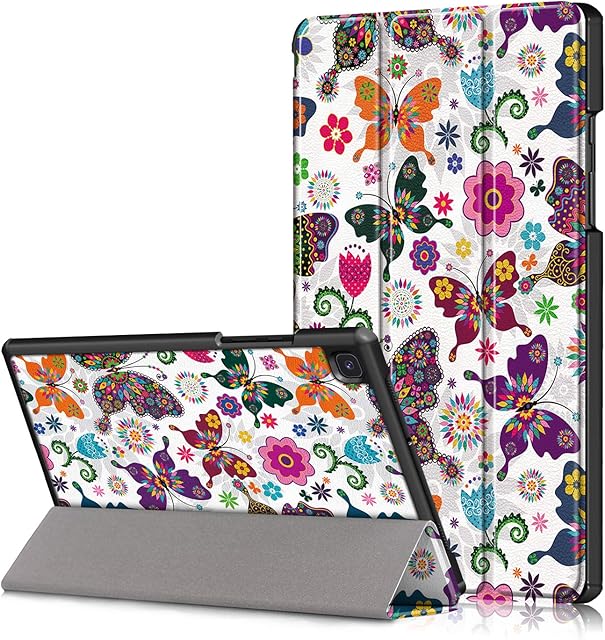 SINSO Case for Samsung Galaxy Tab A7 10.4" 2022/2020 (Model SM-T509/T500/T505/T507), Slim Lightweight Tri-fold Stand Protective Cover Case with Auto Sleep/Wake for Tab A7 10.4" 2022/2020, Butterfly