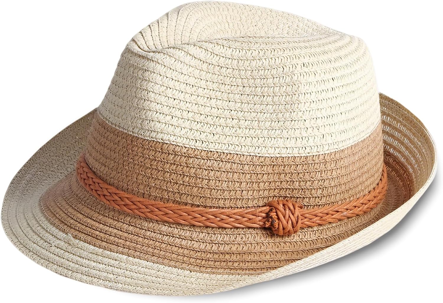 Evankin Derby Hat for Men, Packable Straw Trilby Fedoras, Short Brim Sun Hat for Summer Beach Travel