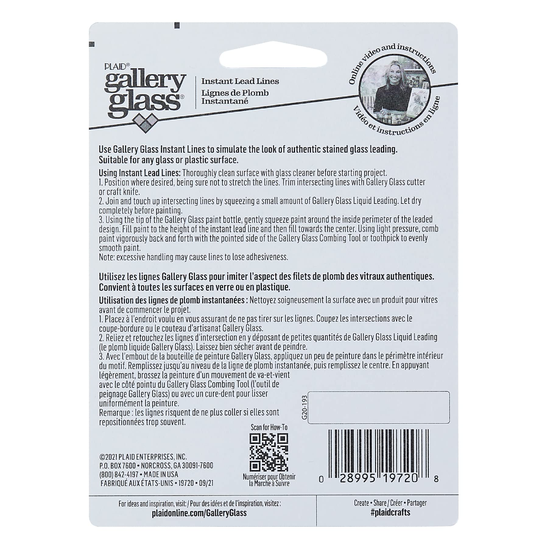 Plaid: Craft-Gallery Glass Instant Lead Lines 24 "" 8 kg, Spesso .125 ", Colore: Nero