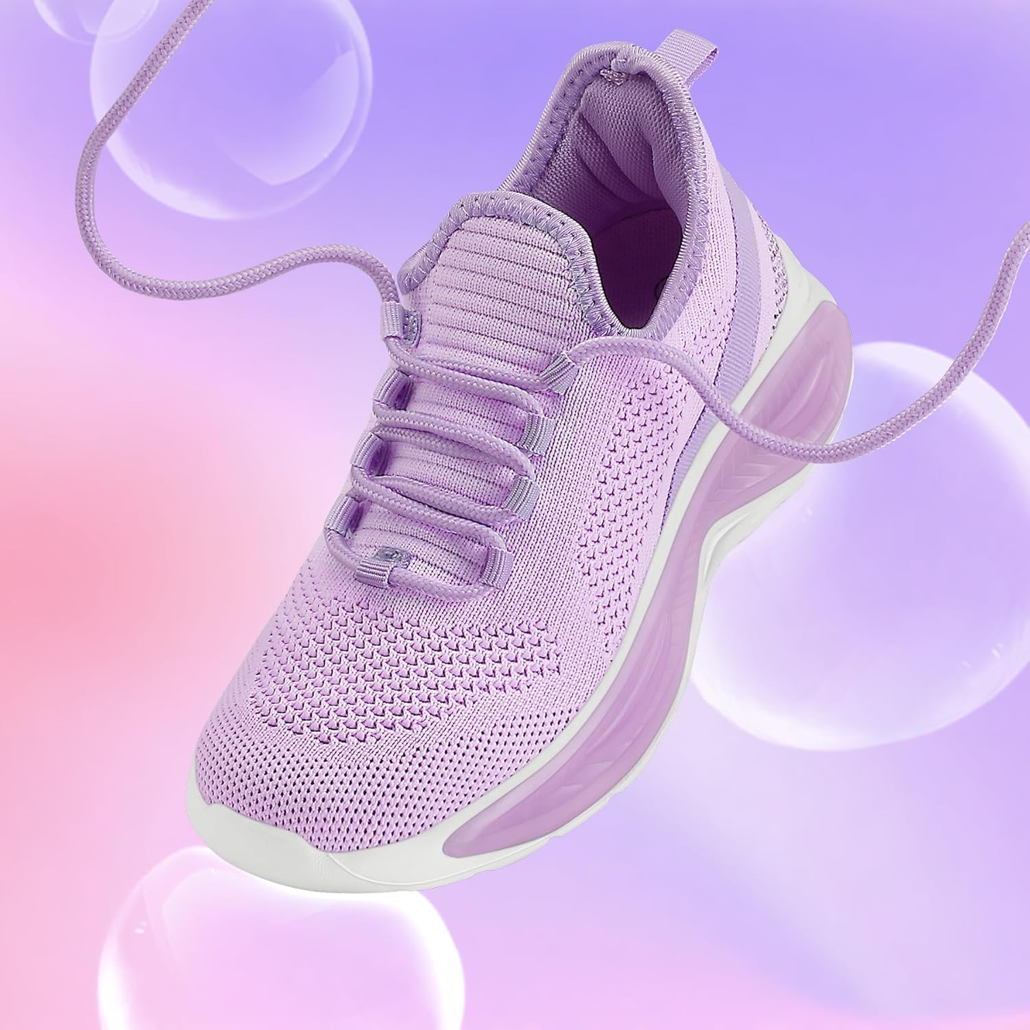 RUNSIDE Girls Lightweight Sneakers Kids Lace-up Tennis Running Shoes, Breathable Walking Shoes for Toddler/Little Kid/Big Kid - Image 3